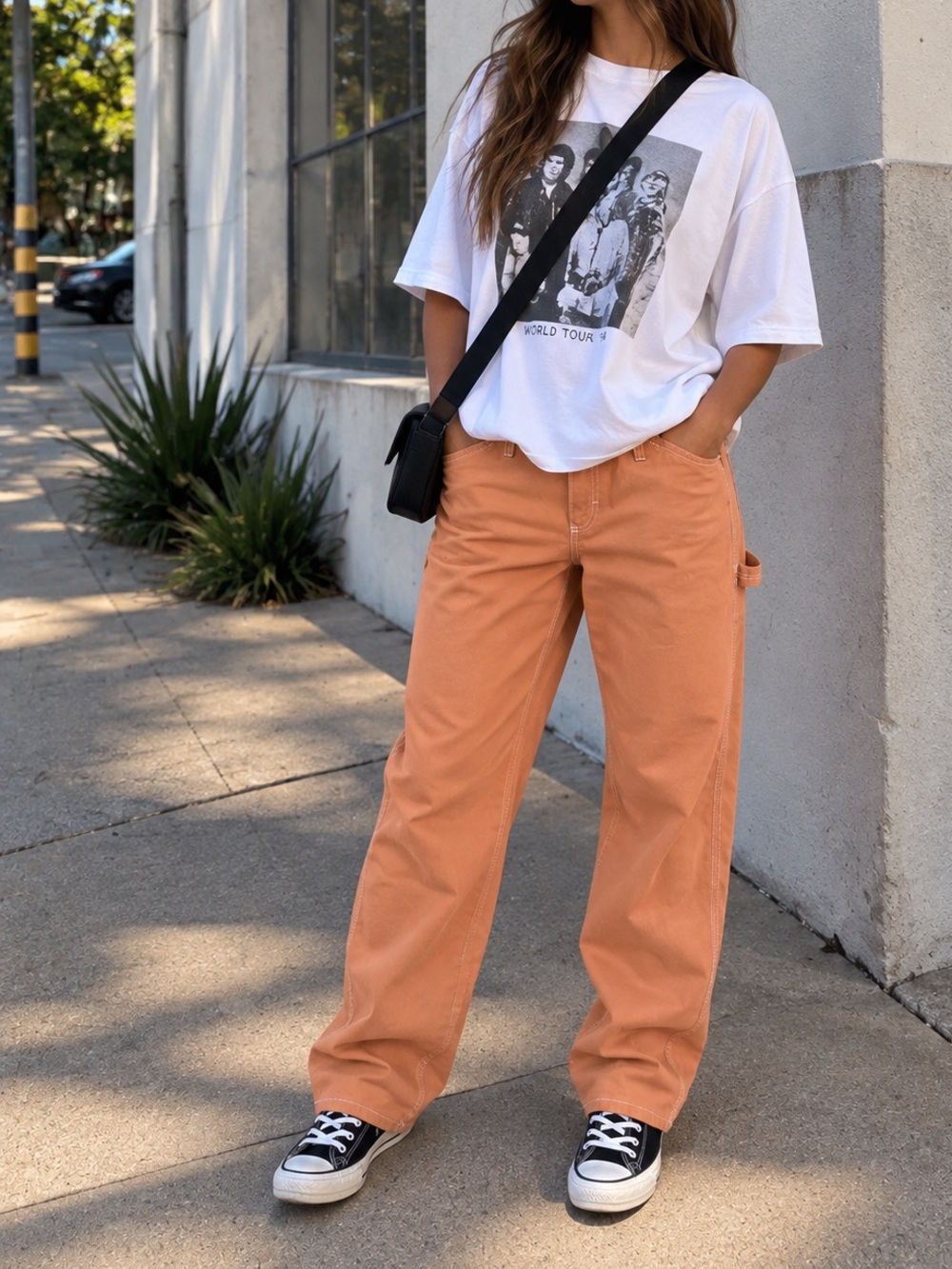 Dickies Relaxed Carpenter Pants Sunbaked Orange High Rise NWT 15/32